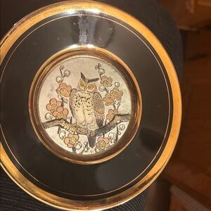 Vintage Chokin Limited Edition Owl ‘trinket dish’ YOSHINOBU HARA, Japan